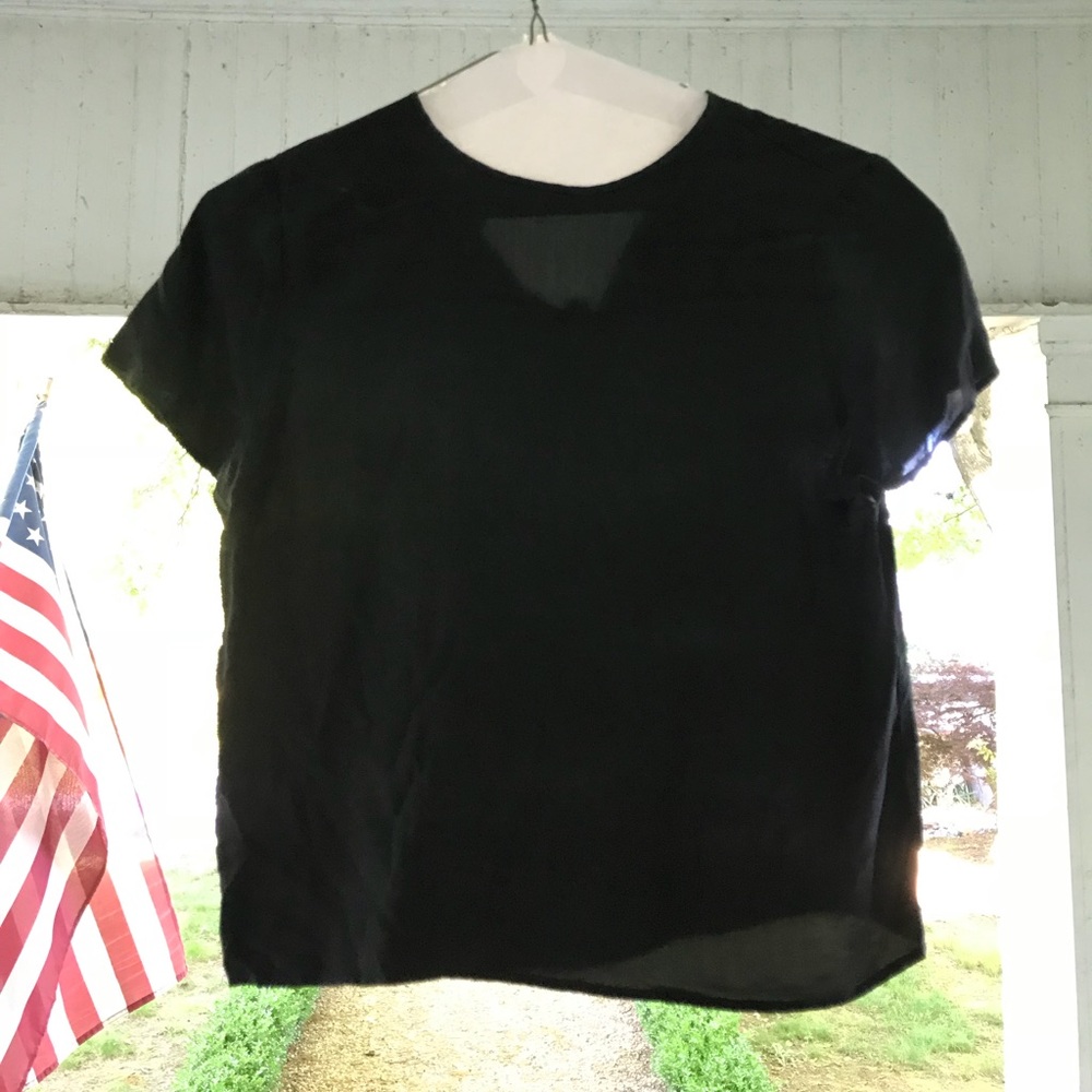 100% Silk Black Vintage Blouse • Made in Korea